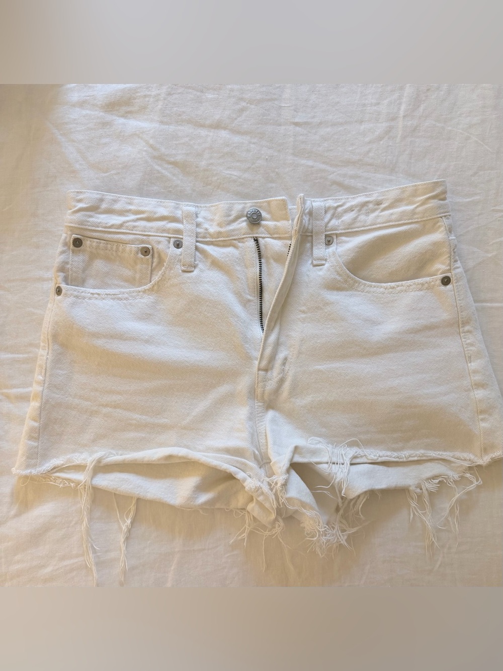 Madewell White Relaxed Denim Shorts